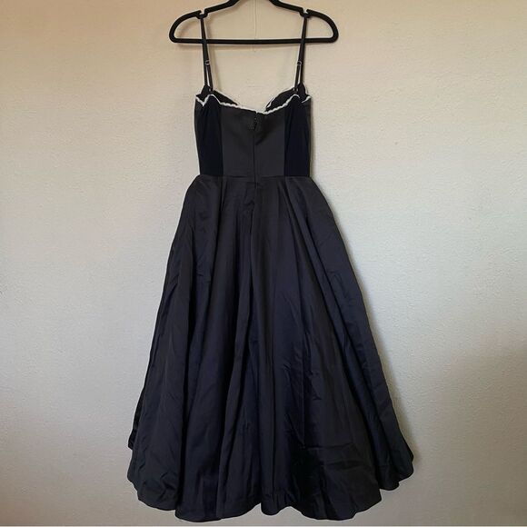 House of CB XS D-DD 'Mademoiselle'‎ Black Satin Tulle Midi Dress NWOT - Picture 5 of 10